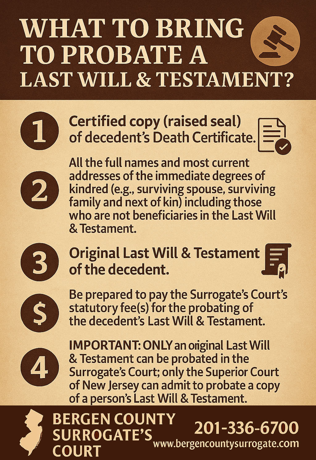 What to bring to probate